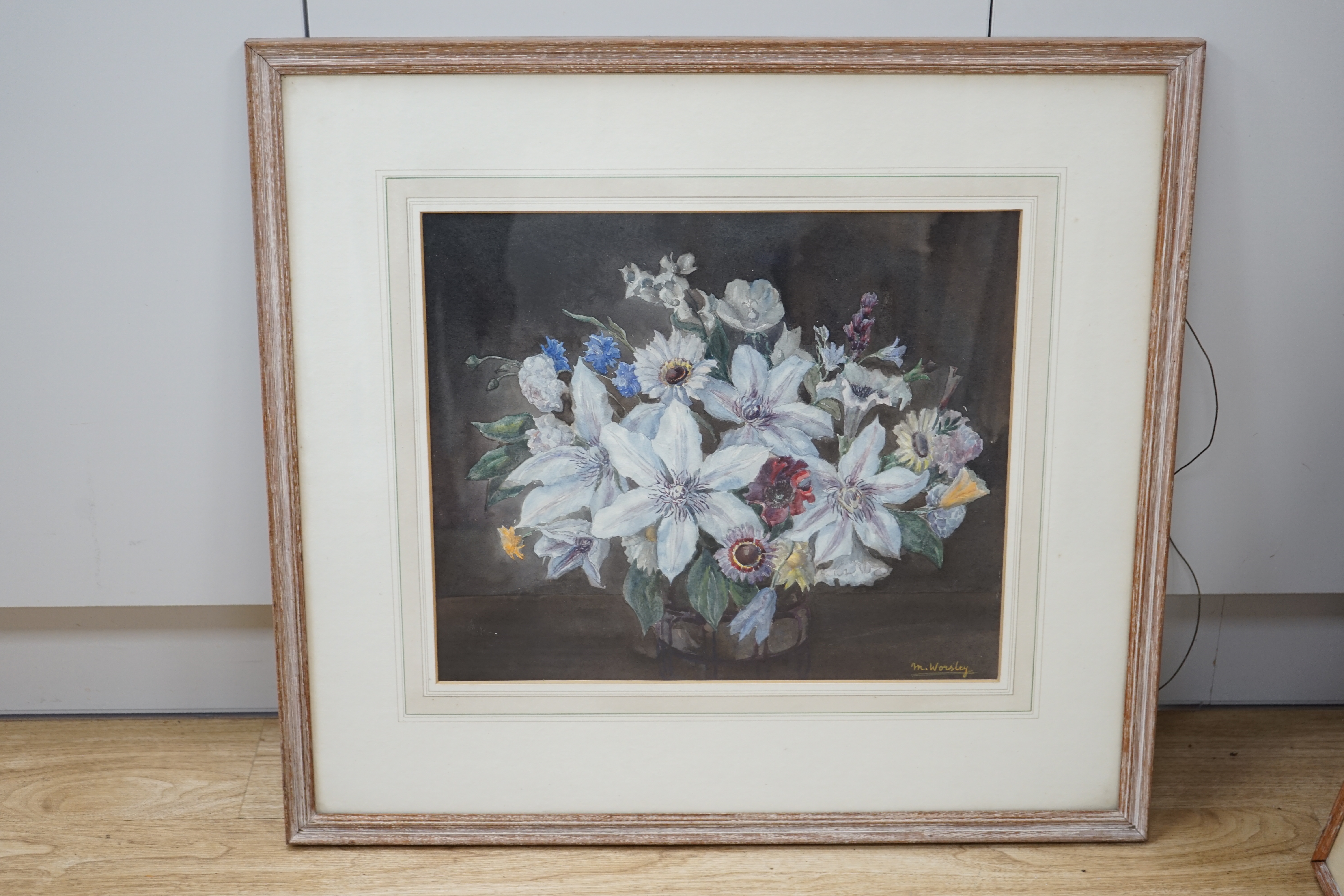 Margaret Worsley (20th. C), watercolour, Still life of a bowl of flowers, signed 37 x 44cm. Condition - good